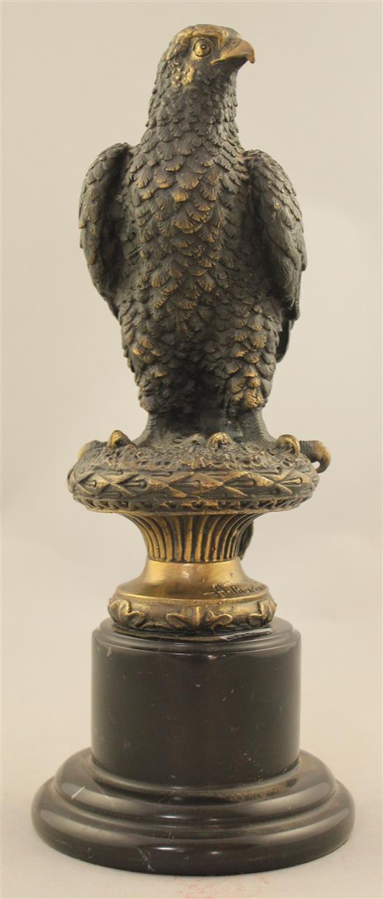 After Archibald Thorburn (1860-1935). A patinated bronze model of an eagle, 12.5in.